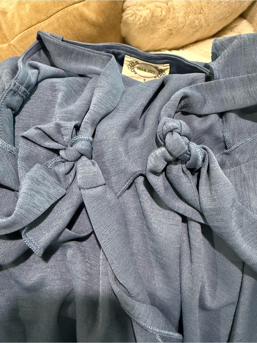 Joyfolie Mia Joy Naomi Dress in size Small, Slate Blue Popover style Boho - Picture 7 of 8